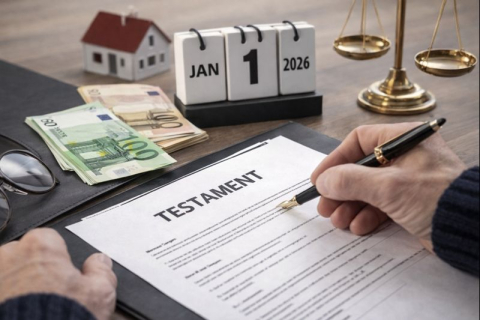 Ondertekening van testament met symbolen recht