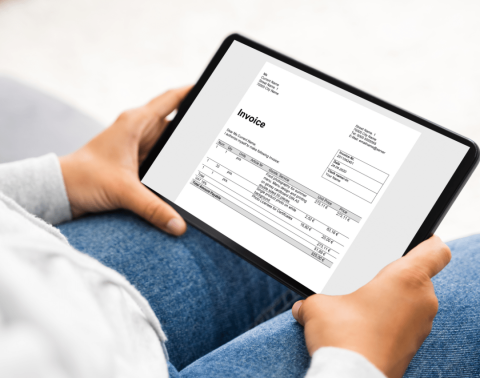 Elektronische factuur op tablet