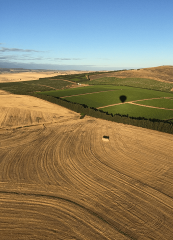 Landbouwgrond vogelperspectief